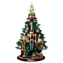 Load image into Gallery viewer, The Bradford Exchange Magic of the Holidays Ultimate Nutcracker Tree Musical Illuminated Christmas Tabletop Decoration with Rotating Train, Hand-Painted & LED Lights Holiday Collectible 12.5-inches