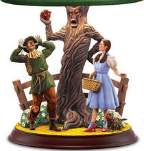 Load image into Gallery viewer, The Bradford Exchange The Wizard of OZ We're Not in Kansas Anymore Dorothy Toto Scarecrow Lamp with Sculpted Haunted Forest Scene Yellowbrick Road and Wicked Witch Silhouette and Finial 18"-Inches - RCE Global Solutions