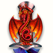 Load image into Gallery viewer, The Bradford Exchange Dragons Lair Knife Realm of Dragons Knife Wall Decor Collection Issue #1 Intricately Detailed Sculptural Dragon Knives Handcrafted Artist's Resin Hand-Painting with Fiery Metallic Tones by Matthew Stawicki 10.5-inches - RCE Global Solutions