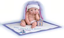 Load image into Gallery viewer, The Ashton-Drake Galleries Live Laugh and Love With Pooh Collection Issue #1: 'Some Days Look Better Upside Down' Handcrafted Baby Doll with Eeyore Hat, Diaper, Baby Block and Blanket by Sherry Rawn 5-Inches - RCE Global Solutions