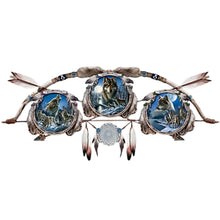 Load image into Gallery viewer, The Bradford Exchange Wilderness Guardians Collector Issue #2: Bow And Arrow Display Handcrafted & Richly Detailed for Wolves Canbas Collectible Plate by James A. Meger 32-inches