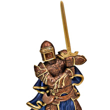 Load image into Gallery viewer, The Bradford Exchange "Zeal as a Mantle" Religious Knight Statue from The Lord’s Strength Sculpture Collection Issue #14 Cold-Cast Bronze with 24K Gold-Plated Challenge Coins 12-inches