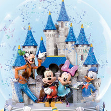 Load image into Gallery viewer, The Bradford Exchange Disney Magical Moments Rotating Musical Glitter Snow Globe featuring Mickey Minnie Goofy Donald Duck Cinderella Snow White Dopey Aladdin Jasmine Ariel Flounder Belle 7.25-Inches - RCE Global Solutions