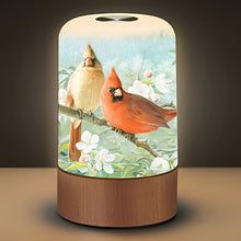 Load image into Gallery viewer, The Bradford Exchange Cheerful Cardinals Issue #1 from Garden Visitors Illuminated Table Centerpiece Collection Touch Activated with Songbird Art from the Hautman Brothers 5.75-inches - RCE Global Solutions