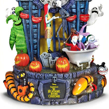 Load image into Gallery viewer, The Bradford Exchange Disney Tim Burton's The Nightmare Before Christmas 30th Anniversary Wall Clock with Jack Skellington and Friends LED Lights and Moving Zero – Plays 'This Is Halloween'11-inches - RCE Global Solutions