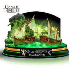 Load image into Gallery viewer, The Bradford Exchange GAME OF THRONES Epic Moments Sculptures Collection Issue #3: 'Blackwater' Light-Up Hand-Painted Sculpture Official HBO Licensed with House Sigils and Built-In Illumination 6.5-inches - RCE Global Solutions
