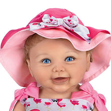 Load image into Gallery viewer, The Ashton-Drake Galleries Sweet Summer Splashes Baby Doll RealTouch Vinyl Collectible Baby Doll with Hand-Rooted Hair, Flamingo Swimsuit & Pool Toy by Linda Murray 18-inches