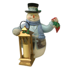 Load image into Gallery viewer, The Bradford Exchange Warm Wishes Tabletop Centerpiece Collection Issue #6 Deck The Halls Lighted Musical Snowman Lantern Tabletop Centerpiece Collection Christmas Decoration by Thomas Kinkade 7-inches - RCE Global Solutions