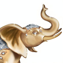 Load image into Gallery viewer, The Hamilton Collection Shimmering Fortune of Gold Figurine Precious Metal Elephant Sculpture with Real 24K Gold Accents Svenka Crystals and Hand-Painted Metallic Gloss Finish by Blake Jensen 4" W x 4" H - RCE Global Solutions