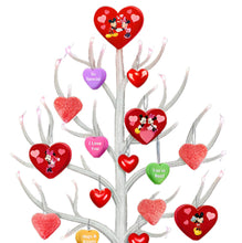 Load image into Gallery viewer, The Bradford Exchange Disney The Sweetest Time of Year Tabletop Tree Handcrafted Disney Decor with Illumination, Character Ornaments & Mickey & Minnie Sweethearts 13-Inches - RCE Global Solutions