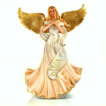 Load image into Gallery viewer, The Bradford Exchange ‘Guardian Angel Embrace’ Figurine Handcrafted and Hand-Painted with Golden Accents Glittered Winged Heart and Sentimental Sash 10.5-inches - RCE Global Solutions