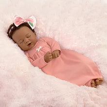 Load image into Gallery viewer, The Ashton-Drake Galleries Flora African American Black Baby Doll with Custom Swaddle Blanket 19-inches - RCE Global Solutions