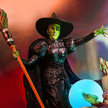 Load image into Gallery viewer, The Bradford Exchange The Wizard of OZ Hand-Painted Wicked Witch of The WEST Sculpture with Poseable Fabric Cape, Hour Glass, Flying Monkey and Color-Changing Crystal Ball - RCE Global Solutions