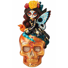 Load image into Gallery viewer, The Hamilton Collection Jasmine Becket-Griffith Spirit of The Blessed Peace Glow in The Dark Sugar Skull Decor Day of The Dead Fairy Figurine Dia de Los Muertos Decoration 6"-Inches - RCE Global Solutions