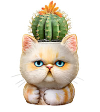 Load image into Gallery viewer, The Bradford Exchange Rosie And Big Boi Purr-fect Planters Sculpture Collection Issue #1 Purr fectly AdorableThe Cat tastic Succulent Hand Painted & Realistic Sculpture by Kayomi Harai 4.25-inches - RCE Global Solutions