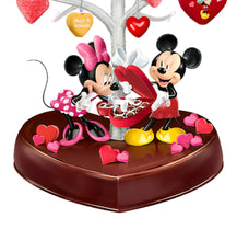 Load image into Gallery viewer, The Bradford Exchange Disney The Sweetest Time of Year Tabletop Tree Handcrafted Disney Decor with Illumination, Character Ornaments & Mickey & Minnie Sweethearts 13-Inches - RCE Global Solutions