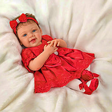 Load image into Gallery viewer, The Ashton-Drake Galleries My First Christmas Baby Doll Collection Issue #1: 'Gianna' Holiday Baby Doll Handcrafted, Realistic with Silver-Toned Ornament, Red Satin Dress, and Poseable Limbs by Waltraud Hanl 17-Inches - RCE Global Solutions