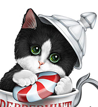Load image into Gallery viewer, The Hamilton Collection Pep Purr Mint Tea Cute-Tea Express Cat Figurine Collection Issue #1 Handcrafted Hand Painted by Kayomi Harai 3.5-inches - RCE Global Solutions