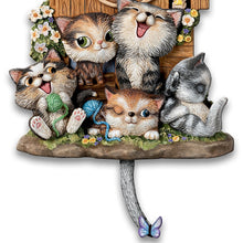 Load image into Gallery viewer, The Bradford Exchange Frolicking Felines Fully Sculpted Hand-Painted Cat-Themed Cuckoo Clock 12-inches - RCE Global Solutions