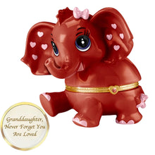 Load image into Gallery viewer, The Bradford Exchange Granddaughter, Never Forget You Are Loved Birthstone Music Box Collection Issue #7: JULY Heirloom Porcelain Elephant with Swarovski Crystal and Plays "You Are My Sunshine" 4.5-inches - RCE Global Solutions