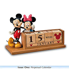 Load image into Gallery viewer, The Bradford Exchange Disney Mickey Mouse & Friends Desk Accessory Collection Issue #1 "Perpetual Calendar” with Sculpted Mickey Mouse & Minnie Mouse Handcrafted Resin Base 5.5" W x 3.5" H - RCE Global Solutions