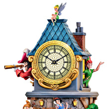 Load image into Gallery viewer, The Bradford Exchange Disney Classics Clock Tower Sculpture Collection Issue #2: Peter Pan with Working Clock Hand-Painted 360 Degree Stacked Sculpture Featuring Mickey Mouse Minnie Goofy and Pluto Collectible Decor Tower Measures 14-inches