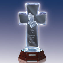 Load image into Gallery viewer, The Bradford Exchange Prince Of Peace Glass Cross Religious Sculpture Lord Cross Collection Issue #2 by Louis Comfort Tiffany & Renee Lalique 11-inches - RCE Global Solutions