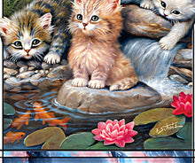 Load image into Gallery viewer, The Bradford Exchange Lily Pond Adventures Playful Kittens Suncatcher Collection Issue #1 Kitten artwork by Jurgen Scholz 7 1/2-inches - RCE Global Solutions