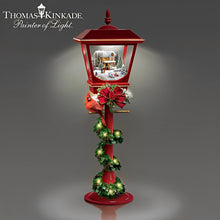Load image into Gallery viewer, The Bradford Exchange Thomas Kinkade Making Spirits Bright Musical 3D Holiday Scene Illuminated Lantern Christmas Decoration Adorned With a Cardinal Plays 8 Holiday Carols Has 24hr Timer 12"-Inches - RCE Global Solutions