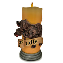 Load image into Gallery viewer, The Bradford Exchange HARRY POTTER HOGWARTS House Flameless Candle Collection Issue: 'FLUFFY' Sculpted LED Candle with Remote Control and Badger Crest 7-Inches