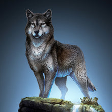 Load image into Gallery viewer, The Bradford Exchange Al Agnew Majestic Encounter Illuminated Wolf Sculpture 11-inches - RCE Global Solutions