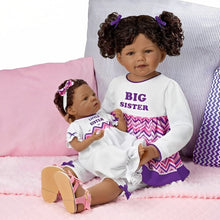 Load image into Gallery viewer, The Ashton - Drake Galleries A Sister's Love Child And Baby So Truly Real® Lifelike With RealTouch® Vinyl Skin African American Wear Hand-Finished Outfits Poseable Doll Set by Waltraud Hanl 24-inches - RCE Global Solutions