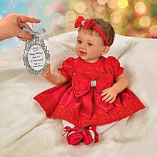 Load image into Gallery viewer, The Ashton-Drake Galleries My First Christmas Baby Doll Collection Issue #1: 'Gianna' Holiday Baby Doll Handcrafted, Realistic with Silver-Toned Ornament, Red Satin Dress, and Poseable Limbs by Waltraud Hanl 17-Inches - RCE Global Solutions