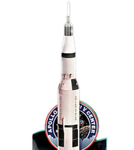 Load image into Gallery viewer, The Bradford Exchange NASA Legacy of Innovation Sculpture Collection Issue #1 Saturn V Handcrafted Collectible Rocket Sculptures with LED Illumination, Authentic Details, & Historic Mission Backdrops 10.13-Inches - RCE Global Solutions