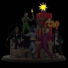 Load image into Gallery viewer, The Hamilton Collection Holy Bombs Away Batman Robin and Catwoman Vs. Arch Villains Joker Penguin Riddler Illuminated Sculpture 13.5-inches - RCE Global Solutions