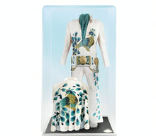 Load image into Gallery viewer, The Bradford Exchange Elvis Presley Illuminated Jumpsuit Sculpture Collection Issue #2 Peacock Handcrafted Collectible in Museum-Style Display Case & Faux Jewel Accents 6-inches