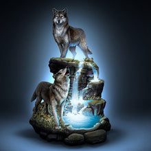 Load image into Gallery viewer, The Bradford Exchange Al Agnew Majestic Encounter Illuminated Wolf Sculpture 11-inches - RCE Global Solutions