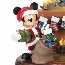 Load image into Gallery viewer, The Bradford Exchange Disney The Stockings Were Hung with Santa Mickey Mouse Sculpture with Light and Music 8.75-inches - RCE Global Solutions