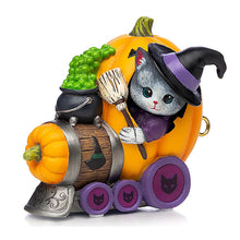 Load image into Gallery viewer, The Hamilton Collection Too Cute To Spook from Happy Meow-loween Express Figurine Collection Issue #1 Halloween Train Inspired by Original Artwork of Kayomi Harai 3-1/4-inches - RCE Global Solutions