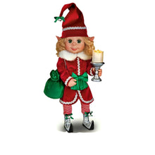 Load image into Gallery viewer, The Ashton-Drake Galleries Charlie Christmas Elf Collection Issue #2: 'Merry the Christmas Elf' Doll Handcrafted Holiday Elf with Light-Up Candle, Story Card, and Preparation Checklist Holiday Decorations by Ina Volprich 14-Inches - RCE Global Solutions