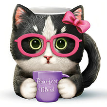 Load image into Gallery viewer, The Bradford Exchange Purr-fect Blend and Coffee Right Meow! Kayomi Kitten Ceramic Mugs Set of 2 Adorable Sculptures Inspired By Kayomi Harai 3.5-inches - RCE Global Solutions