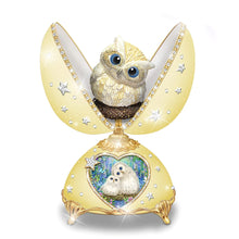 Load image into Gallery viewer, The Bradford Exchange Owl Be There Fabergé-Inspired Musical Egg Heirloom Porcelain Music Box with 22K-Gold and Platinum Accents Glittering Stars and Expressive Owl Figurine Plays 'Beautiful Dreamer' by Kayomi Harai 3.5" W x 6.5" H - RCE Global Solutions