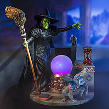 Load image into Gallery viewer, The Bradford Exchange The Wizard of OZ Hand-Painted Wicked Witch of The WEST Sculpture with Poseable Fabric Cape, Hour Glass, Flying Monkey and Color-Changing Crystal Ball - RCE Global Solutions