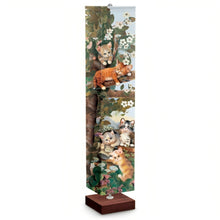 Load image into Gallery viewer, The Bradford Exchange Springtime Kittens Floor Lamp Whimsical Cat Artwork Wrinkle-Resistant Shade Energy-Saving Bulbs with On/Off Foot-Pedal Switch Sturdy Wood-Finished Base Perfect Gift for Cat Lovers by Jürgen Scholz 60-inches - RCE Global Solutions