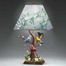 Load image into Gallery viewer, The Bradford Exchange Joyous Gathering Lamp Exquisite Sculpted Songbird Accent Home Decor Masterpiece with Cardinal Blue Jay and Goldfinch Meticulously Handcrafted in True to Nature Detail by James Hautman 18-inches - RCE Global Solutions