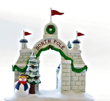 Load image into Gallery viewer, The Bradford Exchange Thomas Kinkade North Pole Village Issue #5: North Pole Gate Accesory Handcrafted Hand-Painted Christmas Village Collectible Holiday Decor by Hawthorne Village 5-inches