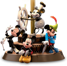 Load image into Gallery viewer, The Bradford Exchange Disney Mickey Mouse Through The Years Sculptural Table Lamp with Fabric Shade 22.5-Inches - RCE Global Solutions