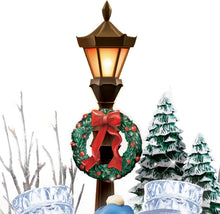 Load image into Gallery viewer, The Bradford Exchange "A Caroling We Will Go" Crystal Snowman Trio Illuminated Hand-crafted Sculpture Christmas Decoration with Holiday Artwork by Thomas Kinkade 10-inches