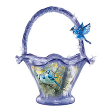 Load image into Gallery viewer, The Bradford Exchange Blue Jay Melody Issue #5 Songbird Art Hand-Blown Glass Bowl Basket by James Hautman 7.5-inches - RCE Global Solutions
