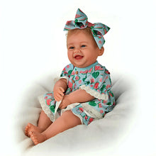 Load image into Gallery viewer, The Ashton-Drake Galleries Sweet Summer Smiles Baby Doll Handcrafted Realistic Doll with RealTouch® Vinyl Skin Hand-Rooted Hair Weighted Cloth Body and Watermelon-Print Outfit from Sweet Summer Memories Annual Collection by Ping Lau 16.5" - RCE Global Solutions